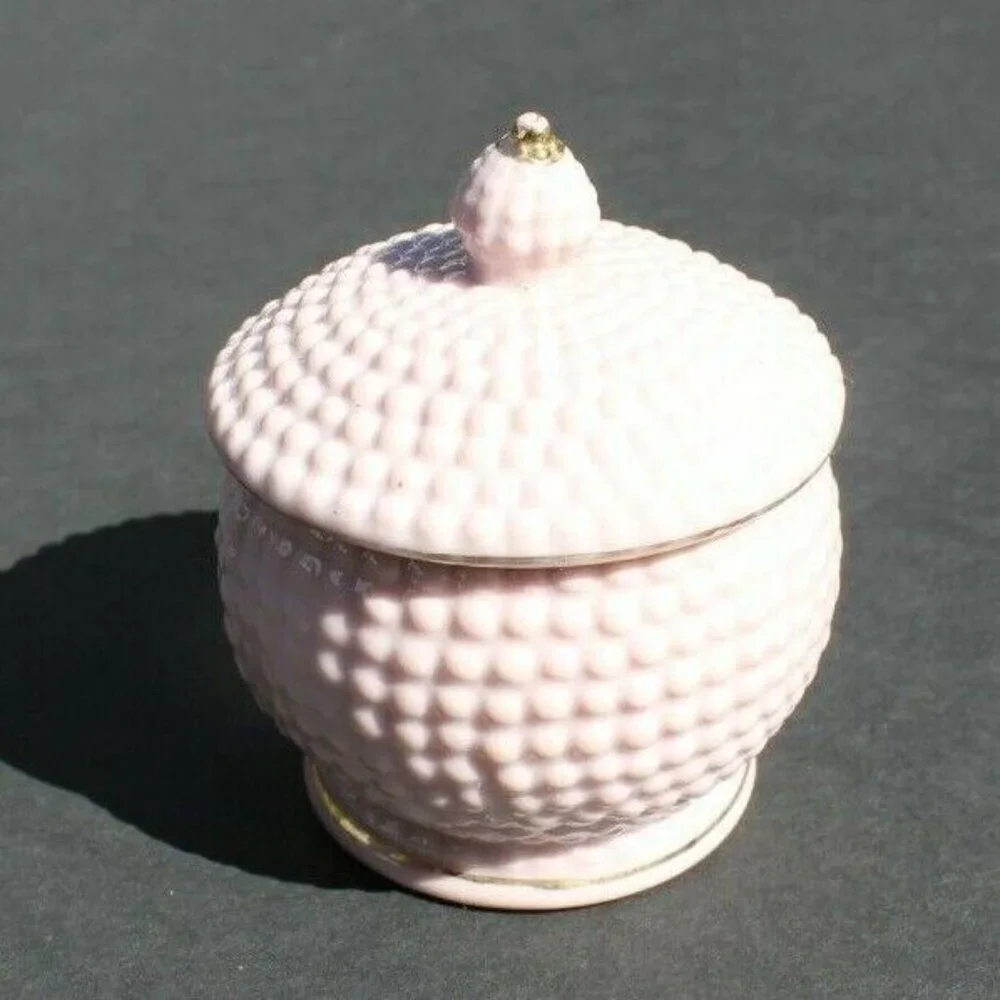 VTG Purple Porcelain HB Bubbled Flower Mini Table Top Sugar Dish
